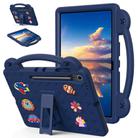 For Samsung Galaxy Tab S10 FE+ Handle Kickstand Children EVA Shockproof Tablet Case(Navy Blue) - 1