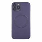 For iPhone 12 Pro Max MagSafe Leather All-inclusive TPU Shockproof Phone Case(Purple) - 1