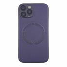 For iPhone 13 Pro Max MagSafe Leather All-inclusive TPU Shockproof Phone Case(Purple) - 1