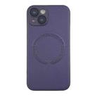 For iPhone 14 Plus MagSafe Leather All-inclusive TPU Shockproof Phone Case(Purple) - 1