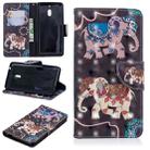 3D Colored Drawing Pattern Horizontal Flip Leather Case for Nokia 2.1, with Holder & Card Slots & Wallet(Two Elephants) - 1