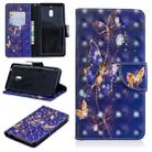 3D Colored Drawing Pattern Horizontal Flip Leather Case for Nokia 2.1, with Holder & Card Slots & Wallet(Purple Butterfly) - 1