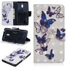 3D Colored Drawing Pattern Horizontal Flip Leather Case for Nokia 2.1, with Holder & Card Slots & Wallet(Butterflies) - 1