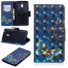 3D Colored Drawing Pattern Horizontal Flip Leather Case for Nokia 2.1, with Holder & Card Slots & Wallet(Butterfly) - 1