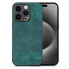 For iPhone 15 Pro Vintage Leather PC Back Cover Phone Case(Green) - 1