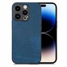 For iPhone 14 Pro Vintage Leather PC Back Cover Phone Case(Blue) - 1