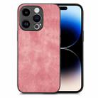 For iPhone 14 Pro Vintage Leather PC Back Cover Phone Case(Pink) - 1