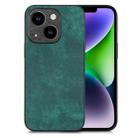 For iPhone 14 Plus Vintage Leather PC Back Cover Phone Case(Green) - 1