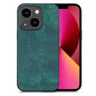 For iPhone 13 Vintage Leather PC Back Cover Phone Case(Green) - 1