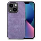 For iPhone 13 mini Vintage Leather PC Back Cover Phone Case(Purple) - 1