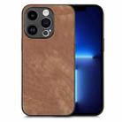 For iPhone 13 Pro Vintage Leather PC Back Cover Phone Case(Brown) - 1