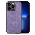 For iPhone 13 Pro Vintage Leather PC Back Cover Phone Case(Purple) - 1