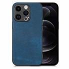 For iPhone 12 Pro Vintage Leather PC Back Cover Phone Case(Blue) - 1
