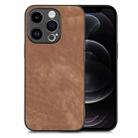 For iPhone 12 Pro Vintage Leather PC Back Cover Phone Case(Brown) - 1