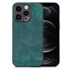 For iPhone 12 Pro Vintage Leather PC Back Cover Phone Case(Green) - 1