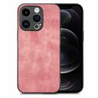 For iPhone 12 Pro Vintage Leather PC Back Cover Phone Case(Pink) - 1