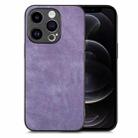 For iPhone 12 Pro Vintage Leather PC Back Cover Phone Case(Purple) - 1