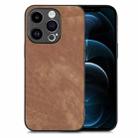 For iPhone 12 Pro Max Vintage Leather PC Back Cover Phone Case(Brown) - 1