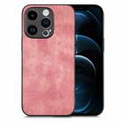 For iPhone 12 Pro Max Vintage Leather PC Back Cover Phone Case(Pink) - 1