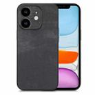 For iPhone 11 Vintage Leather PC Back Cover Phone Case(Black) - 1