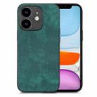 For iPhone 11 Vintage Leather PC Back Cover Phone Case(Green) - 1