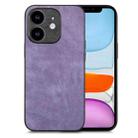 For iPhone 11 Vintage Leather PC Back Cover Phone Case(Purple) - 1