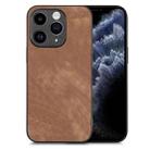 For iPhone 11 Pro Vintage Leather PC Back Cover Phone Case(Brown) - 1
