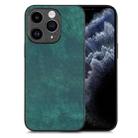 For iPhone 11 Pro Vintage Leather PC Back Cover Phone Case(Green) - 1