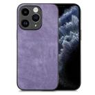 For iPhone 11 Pro Vintage Leather PC Back Cover Phone Case(Purple) - 1