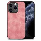 For iPhone 11 Pro Max Vintage Leather PC Back Cover Phone Case(Pink) - 1