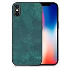 For iPhone X / XS Vintage Leather PC Back Cover Phone Case(Green) - 1