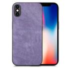 For iPhone X / XS Vintage Leather PC Back Cover Phone Case(Purple) - 1