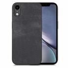 For iPhone XR Vintage Leather PC Back Cover Phone Case(Black) - 1