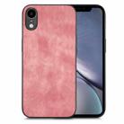 For iPhone XR Vintage Leather PC Back Cover Phone Case(Pink) - 1