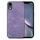 For iPhone XR Vintage Leather PC Back Cover Phone Case(Purple) - 1