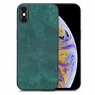For iPhone XS Max Vintage Leather PC Back Cover Phone Case(Green) - 1
