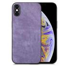 For iPhone XS Max Vintage Leather PC Back Cover Phone Case(Purple) - 1