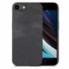 For iPhone 7 / 8 / SE 2022 / SE 2020 Vintage Leather PC Back Cover Phone Case(Black) - 1
