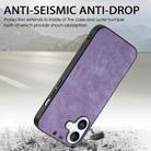 For iPhone 16 Plus Vintage Leather PC Back Cover Phone Case(Purple) - 3