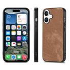 For iPhone 16 Plus Vintage Leather PC Back Cover Phone Case(Brown) - 2