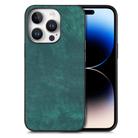 For iPhone 16 Pro Vintage Leather PC Back Cover Phone Case(Green) - 1