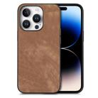 For iPhone 16 Pro Vintage Leather PC Back Cover Phone Case(Brown) - 1