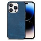 For iPhone 16 Pro Max Vintage Leather PC Back Cover Phone Case(Blue) - 1