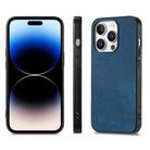 For iPhone 16 Pro Max Vintage Leather PC Back Cover Phone Case(Blue) - 2