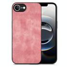 For iPhone 16e Vintage Leather PC Back Cover Phone Case(Pink) - 1