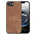 For iPhone 16e Vintage Leather PC Back Cover Phone Case(Brown) - 1