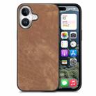 For iPhone 17 Vintage Leather PC Back Cover Phone Case(Brown) - 1
