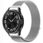 For Samsung Galaxy Watch 6 Classic Button Style Milan Magnetic Metal Watch Band(Silver) - 1