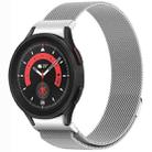 For Samsung Galaxy Watch5 / 5 Pro Button Style Milan Magnetic Metal Watch Band(Silver) - 1