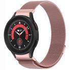 For Samsung Galaxy Watch5 / 5 Pro Button Style Milan Magnetic Metal Watch Band(Rose Gold) - 1